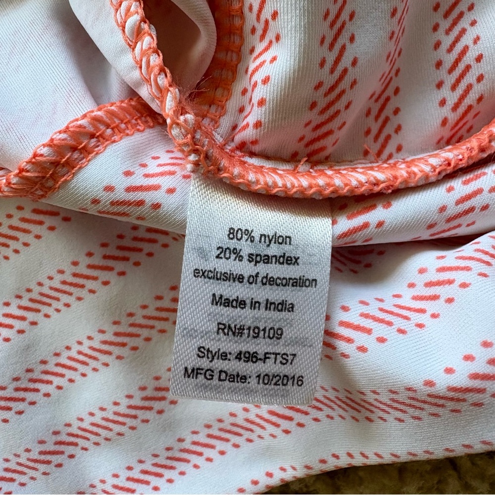 Cabana Life Coral Stripe Embroidered Cover Up Dress Size L NWT UPF Swim Tunic - Picture 7 of 8